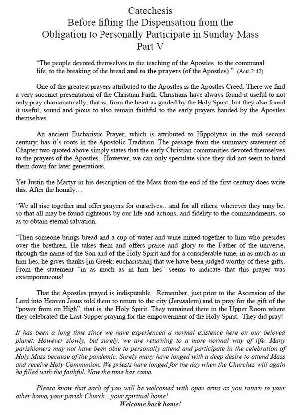 Lifting Dispensation Catholic Diocese of Amarillo Amarillo, TX